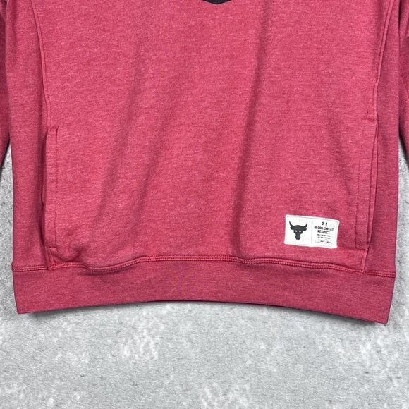 Under Armour Pullover Hoodie Boy Youth L Red Project Rock Blood Sweat Respect - Picture 4 of 13